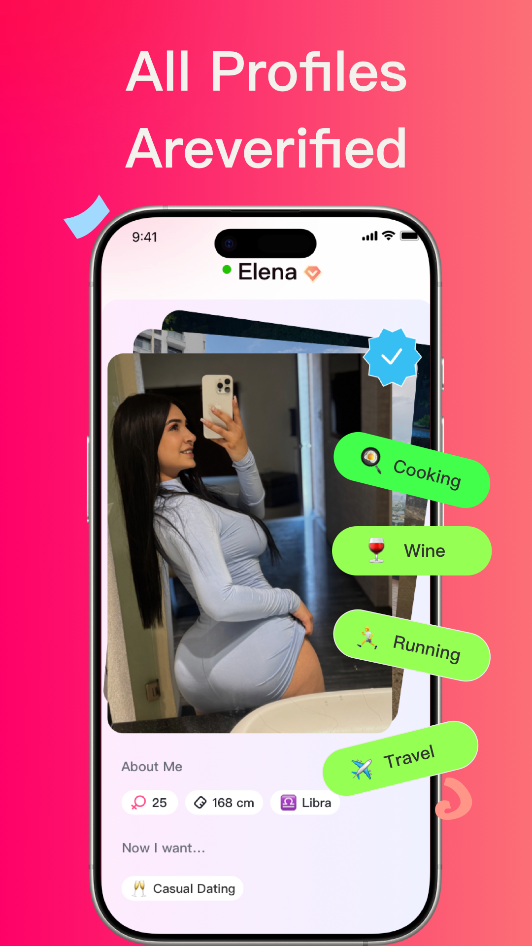 Onlyo profile details and interests preview